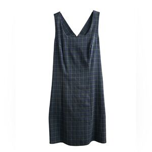 Vintage 70s Francine Browner Tartan Plaid Pinafore Dress Academia Size 11